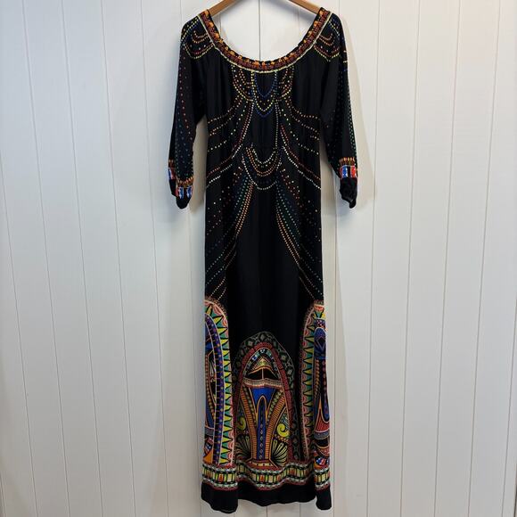 Flying Tomato Women Boho Indie Cottage Tribal Maxi Dress Size L Hippie Trad Wife - Picture 2 of 8